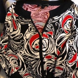 Ladies St. John Medium Zip Cardigan Sweater